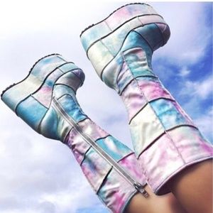 Demonia Stacked 301 Style Dolls Kill Current Mood Pastel Platform Boots